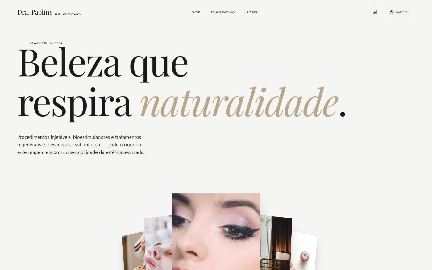 Tela do projeto Dra. Paoline Loures