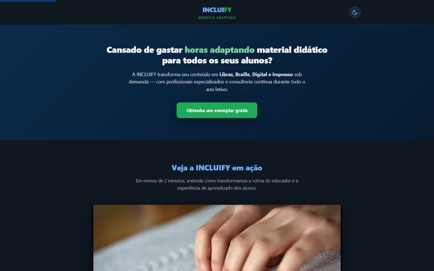 Tela do projeto INCLUIFY