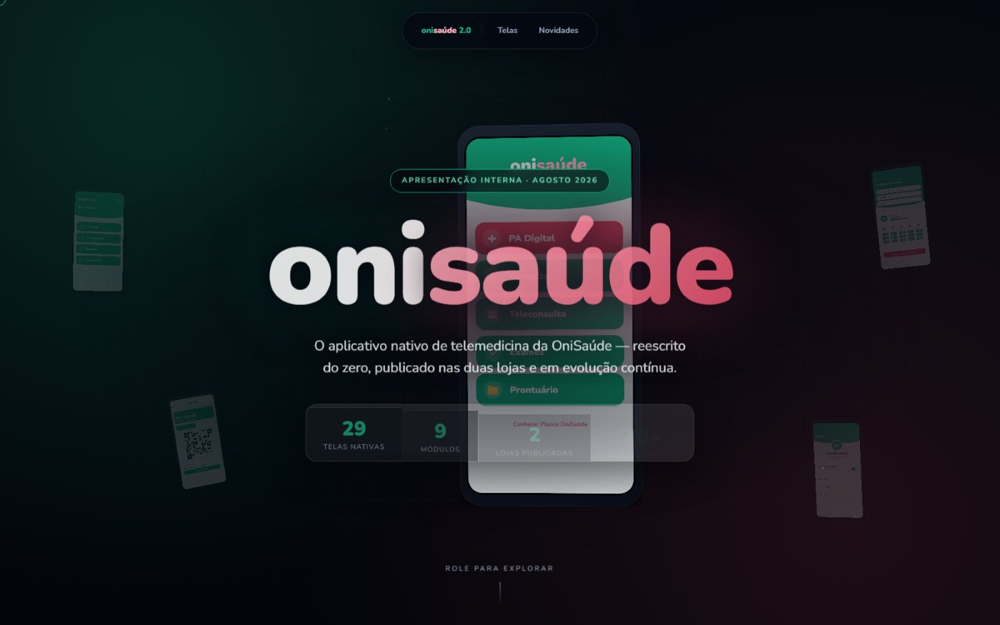 Tela do projeto OniSaúde 2.0