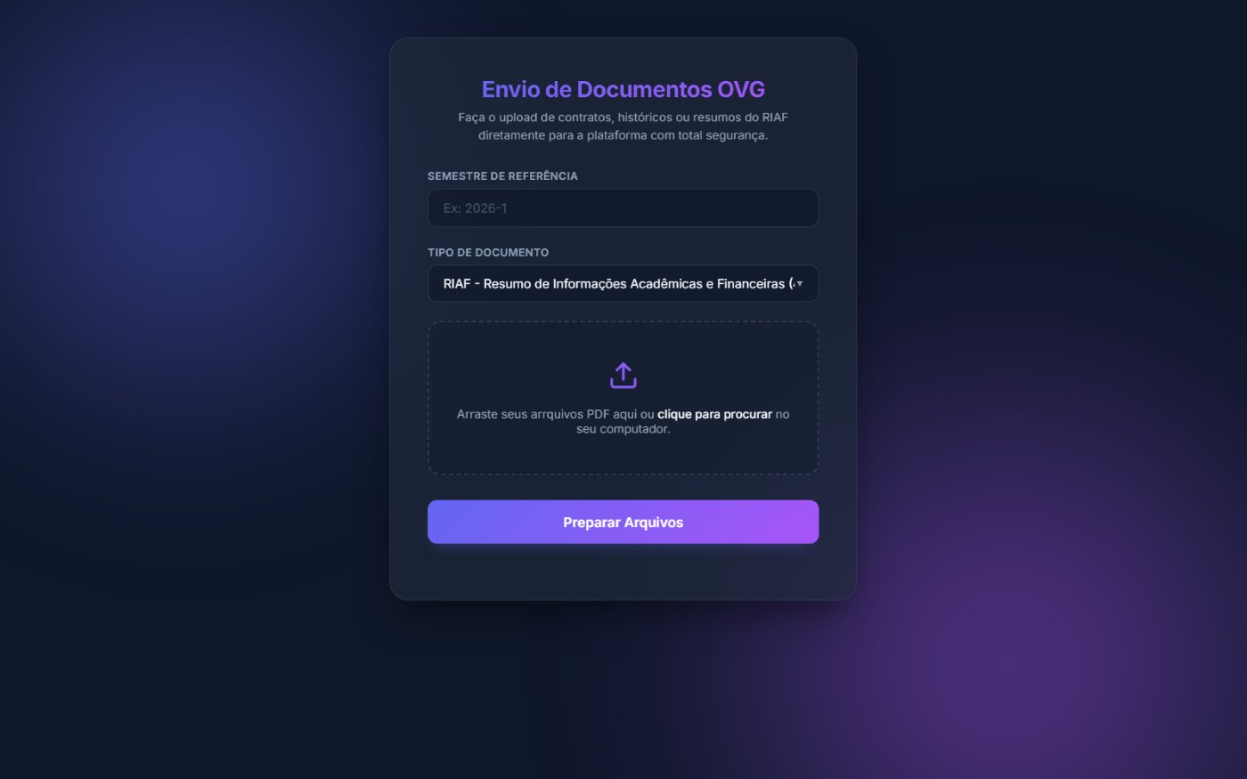 Tela do projeto OVG Link — RIAF